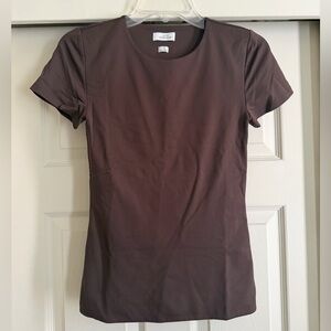 Aritzia Contour Crew T-shirt Dark Brown